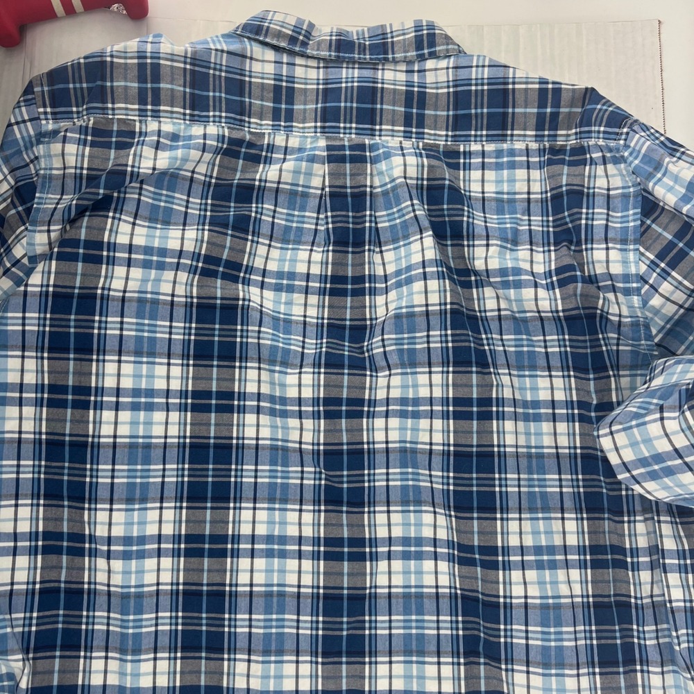 Disney Parks men's Shirt XL Button Blue Original ‎ Plaid Shirt Mickey Logo - Picture 5 of 7
